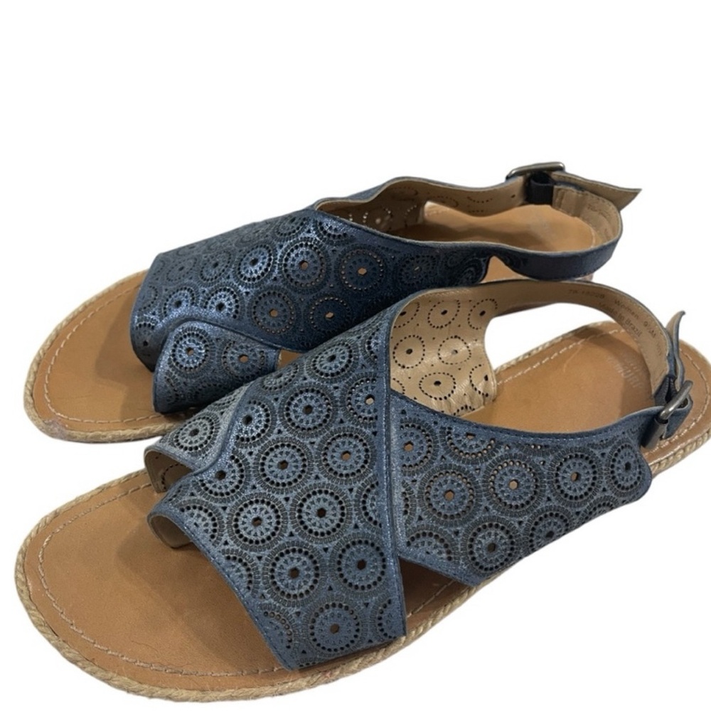 Johnson & Murphy Women’s Willow Cross Band Navy Sandals Size 9.5